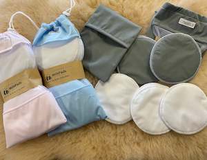 Milk Pads Starter Set - 5 x pair of Large Reusable Breastpads & Wetbag