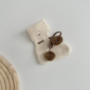 Chai Baby Latte Pom Pom Booties