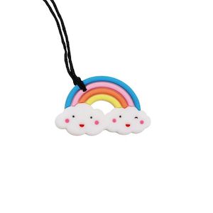 Jellystone Silicone Necklace - Rainbow Pendant - Pastel