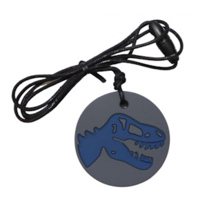 Jellystone Silicone Necklace - Dino Pendant - Grey