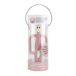 Matchstick Monkey Teething Toy and Gel Applicator - Dusty Pink