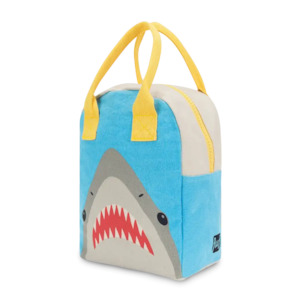 Fluf Zipper Lunch Bag - SHARK - 100% certified organic cotton