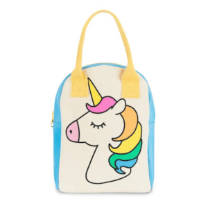 Fluf Zipper Lunch Bag - UNICORN - 100% certified organic cotton