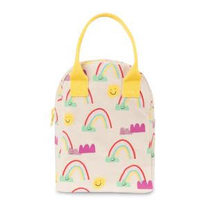 Fluf Zipper Lunch Bag - RAINBOW - 100% certified organic cotton