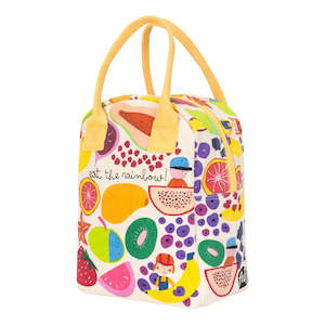 Fluf Zipper Lunch Bag - EAT THE RAINBOW - 100% certified organic cotton