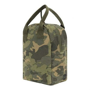 Fluf Zipper Lunch Bag - CAMO - 100% certified organic cotton