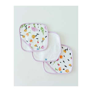 Little Unicorn Washcloth Set 3pcs. - Pink Flowers