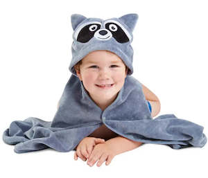 Towels Face Cloths: Mum2Mum KIDDIE TOWEL - Grey Raccoon