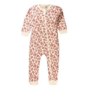 Woolbabe Merino/Organic Cotton PJ Suit - NATURAL ROSE MANUKA