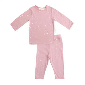 Woolbabe Merino/Organic Long Sleeve Cotton Pyjamas - DUSK STARS