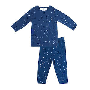 Woolbabe Merino/Organic Long Sleeve Cotton Pyjamas - TEKAPO STARS