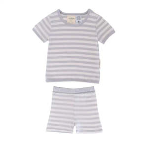 Woolbabe Merino/Organic Cotton Summer Pyjamas PEBBLE