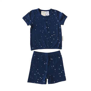 Woolbabe Merino/Organic Cotton Summer Pyjamas TEKAPO STARS