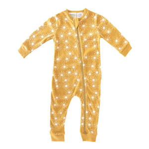 Woolbabe Merino/Organic Cotton PJ Suit - GOLDEN SUNSHINE