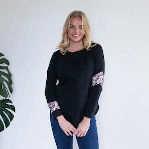 Milkbar Brooklyn Sweater | Black/Floral