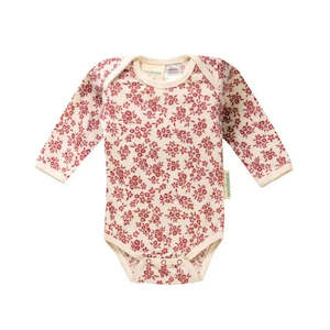 Woolbabe Long Sleeve Bodysuit - Rose Manuka