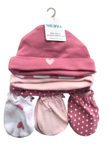 Neeva 8 Piece Hat & Mitten Set HEART