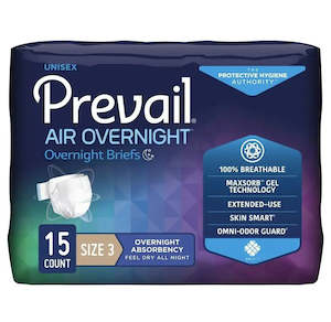 PREVAIL AIR™Overnight Adult Briefs Size 3 (XLarge)-Pack of 15s (NGX-014)