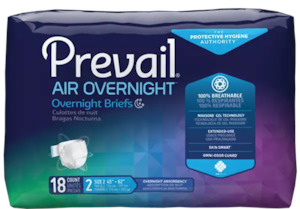 PREVAIL AIR™Overnight Adult Briefs Size 1 / Medium- Pack of 16s (NGX-012)