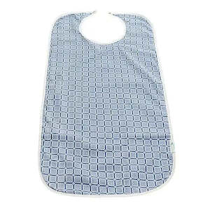 Brolly Sheets Waterproof Adult Bib - Large - Blue Squares