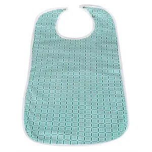 Brolly Sheets Waterproof Adult Bib - Large - Green Squares