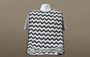 Brolly Sheets Waterproof Patterned Bib (Black Chevron)