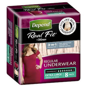 Depend® Real-Fit Underwear for Women - XLarge pack of 8 pcs