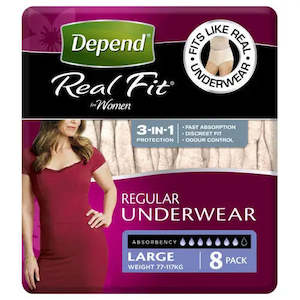 Depend® Real-Fit Underwear  for Women - Large  pack of 8 pcs