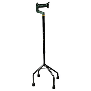 Aluminium Orthopaedic Quad Cane (Black) - Large Base (SCC045)