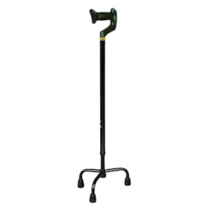 Aluminium Orthopaedic Quad Cane ( Black)- Small Base (SCC040)