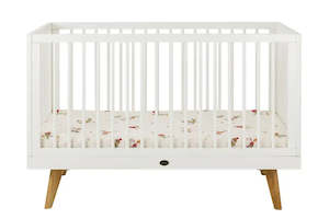 Kapai VESTA Drop Side Wooden Baby Cot - White