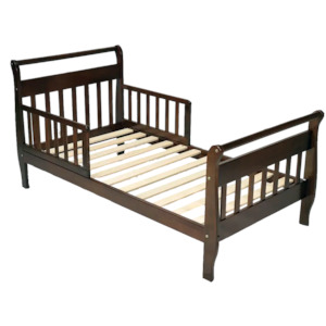 Kapai POPPY Wooden Toddler Bed with Railing - Coffee