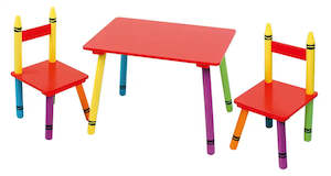 Kids Table Chairs Set Toy Box Easel: Berry Park Table and Chairs Set - Crayon