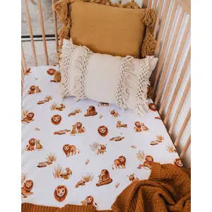 Snuggle Hunny Kids Fitted Cot Sheet - LION