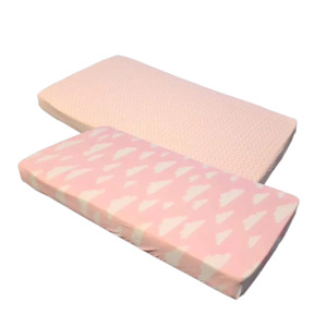 Sleep Tight Cotton Fitted Cot Sheet Pack of 2 PINK