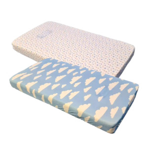 Sleep Tight Cotton Fitted Cot Sheet Pack of 2 BLUE