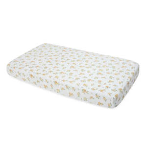 Little Unicorn Cotton Muslin Cot Sheet - Yellow Rose