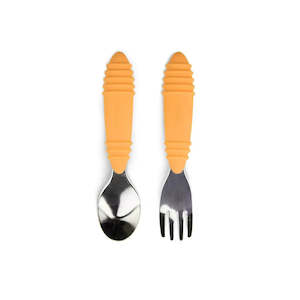 Bumkins Spoon and Fork Set - Tangerine