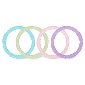 Bumkins Silicone Teething Rings - Pack of 4