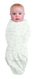 Sleeptime, Swaddles: SWADDLEWRAP COTTON (Small 0-3 months) CLOUDS Grey