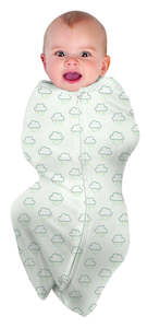 Sale, Swaddles, Sleeptime: 0-3m COTTON Swaddlepouch - CLOUDS GREY