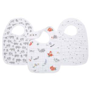 Single Muslin Burpy Bib: aden + anais naturally classic 3-pk snap bibs