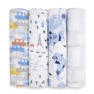 aden + anais big little world 4 pack classic swaddles