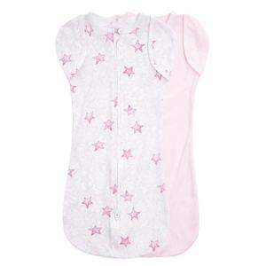 essentials twinkling stars pink 0-3m Snug Swaddle 2pk