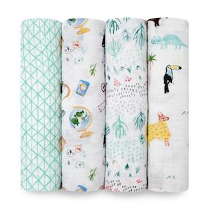 aden + anais around the world 4 pack classic swaddles