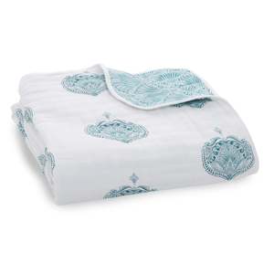 aden + anais paisley teal classic muslin dream blanket