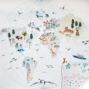 Blankets Aden Anais: aden+anais around the world-english map classic muslin dream blanket