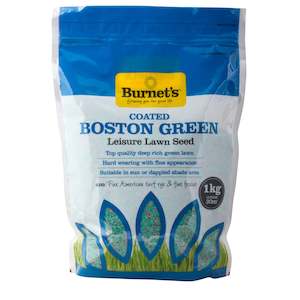 Burnet's Boston Green Coated Lawn Grass Seed 1 kg