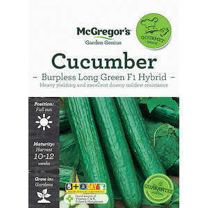 Seeds: McGregor's Cucumber Burpless F1 Hybrid Specialty Seeds