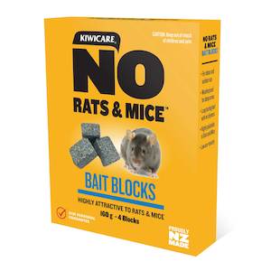 Kiwicare NO Rats & Mice Weatherproof Bait Blocks 160g